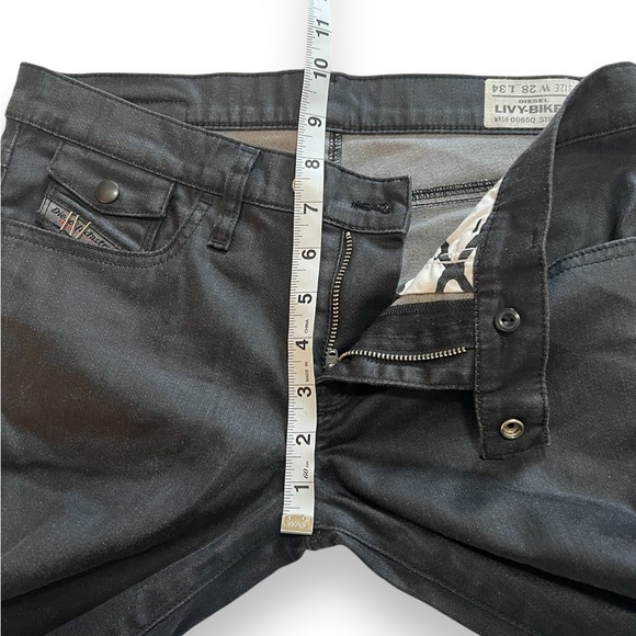 DIESEL Livy Biker Black Jeans Low Rise Moto Size 28 - Picture 10 of 10